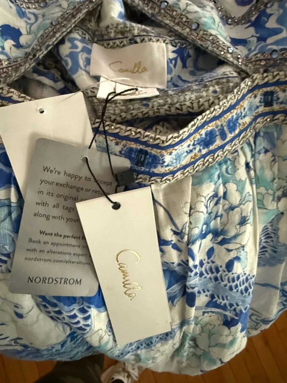 Camilla Blue🩵 and White Floral Cutout Mini Dress - Picture 7 of 12